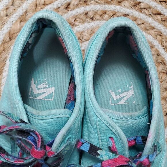 Vans Mint Green with Floral Laces, Size 7 - Picture 11 of 11